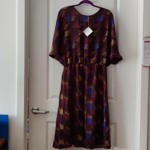 NWT Matta Silk Dress Dolman Sleeves Size XL